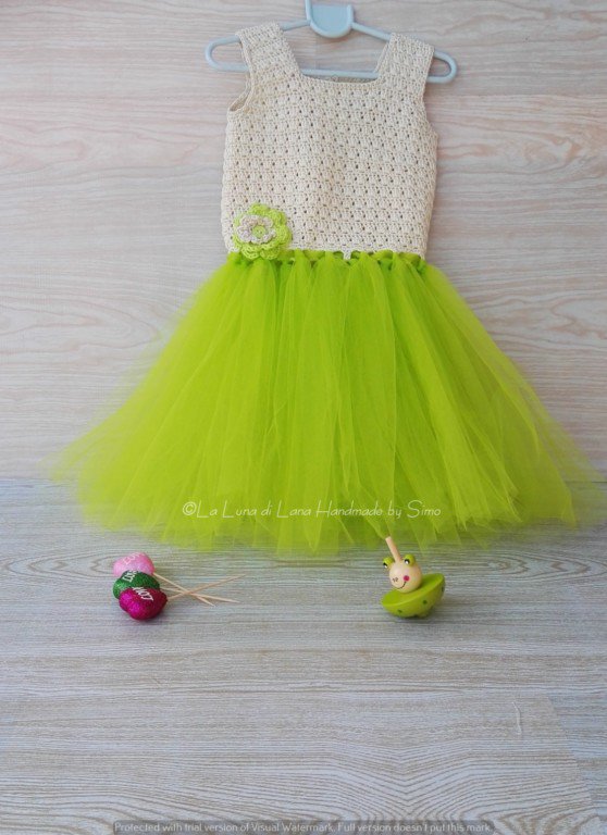 Abito uncinetto e tulle per bimba abito tut
