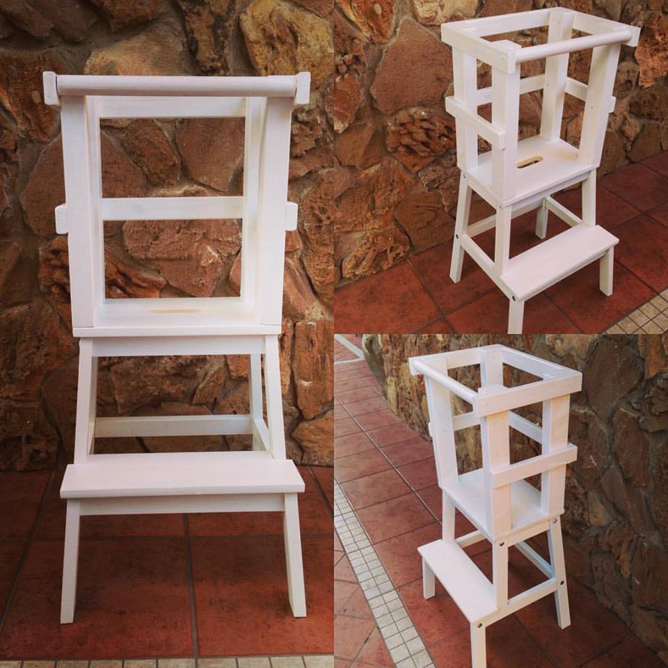  Learning Tower - Torre di apprendimento montessoriana bianca
