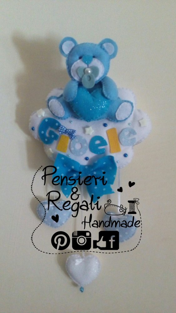 Fiocco Baby Orsetto Celeste