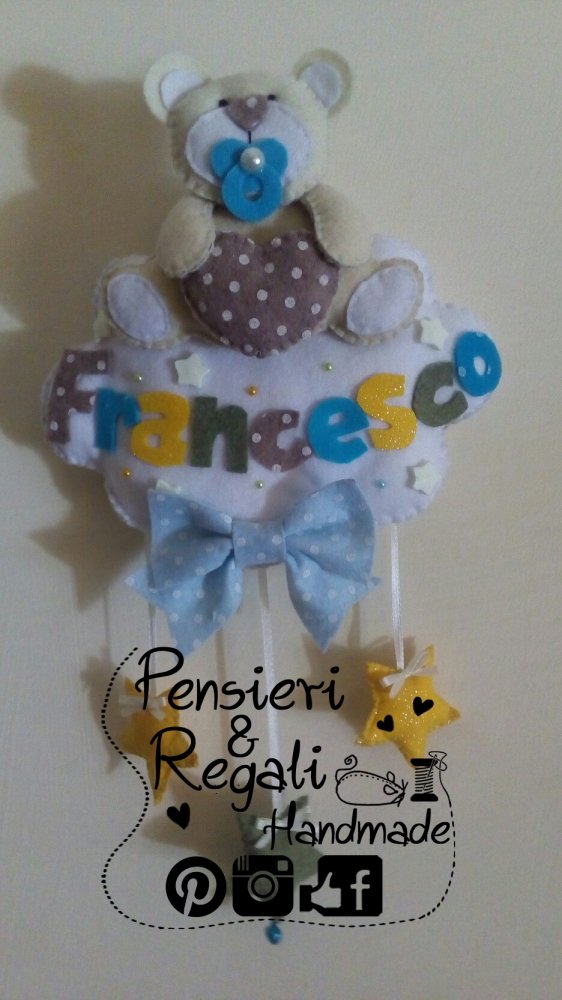 Fiocco nascita Baby Orsetto Beige