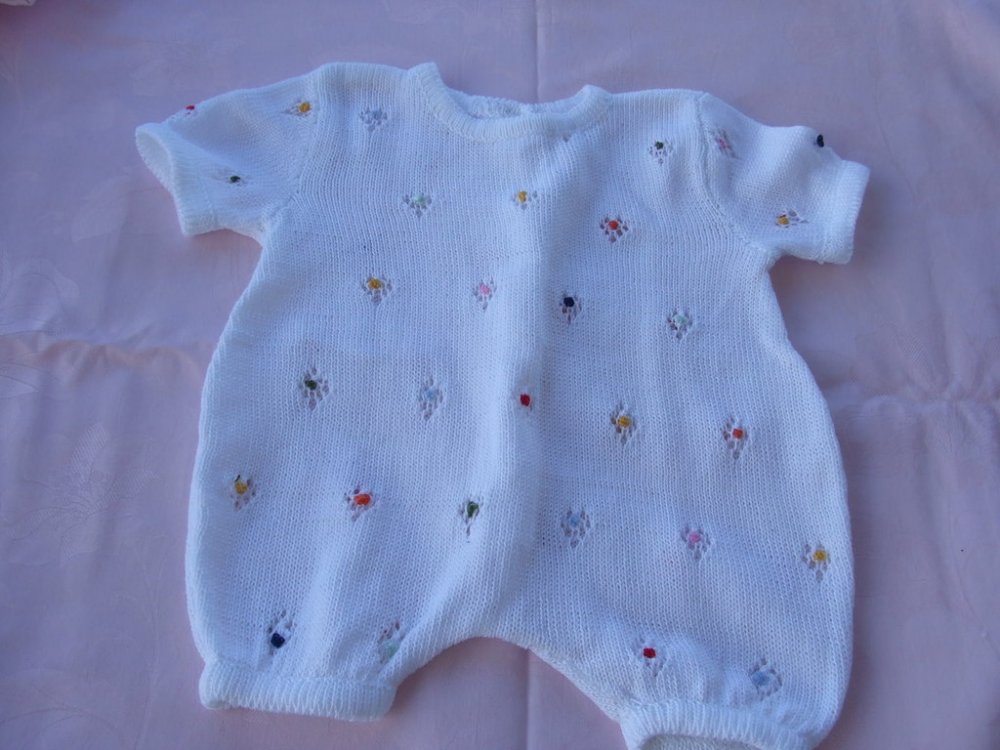 pagliaccetto bimba cotone maglia ricamato
