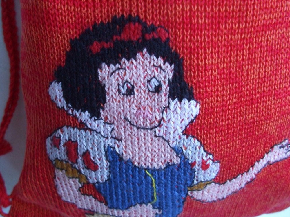 zaino bimba cotone maglia + costume a uncinetto