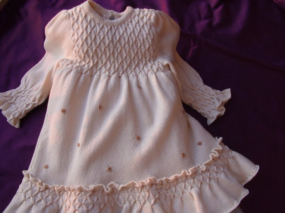 abito vestito cotone maglia panna cotone