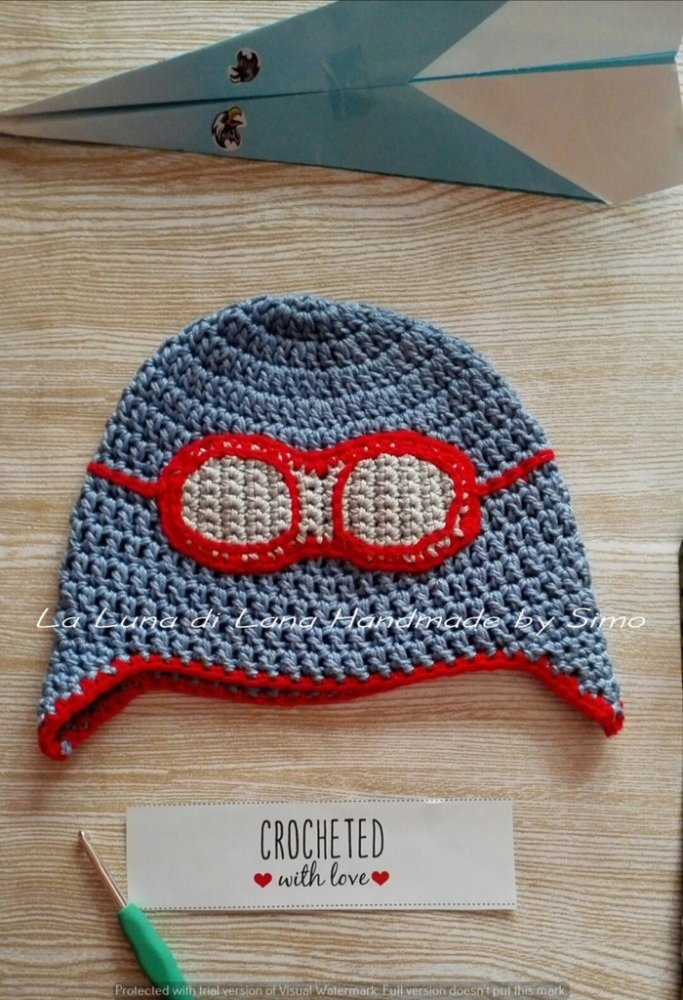 Cappellino neonato o bimbo in cotone, stile aviatore