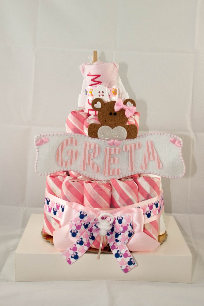 Torta Pannolino A Forma Di Lumaca - Regalo Originale Per Neonato Con Accessori - Foto 4