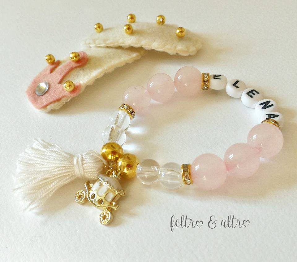 Parure bimba braccialetto  clip per capelli 