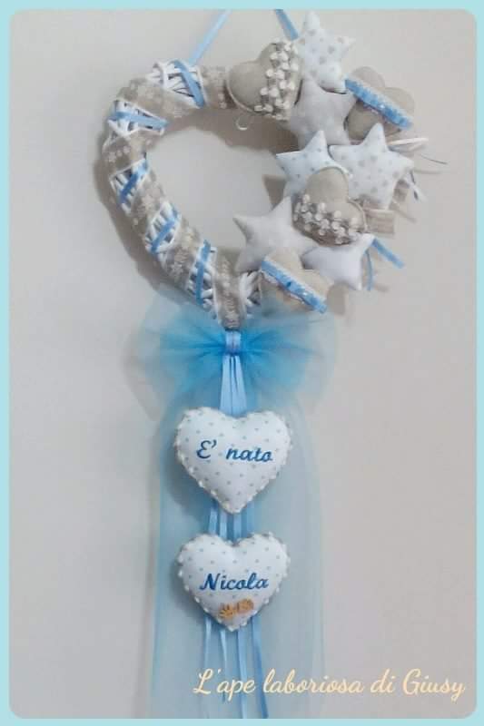 Fiocco nascita shabby