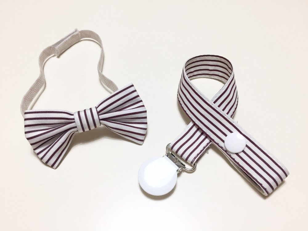 SET PAPILLON E PORTACIUCCIO a righe in coordinato
