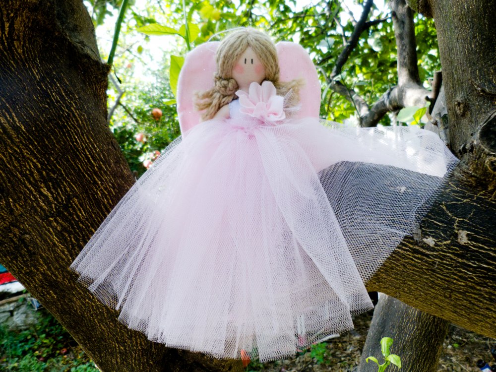 Angelo cm 28 in tulle rosa