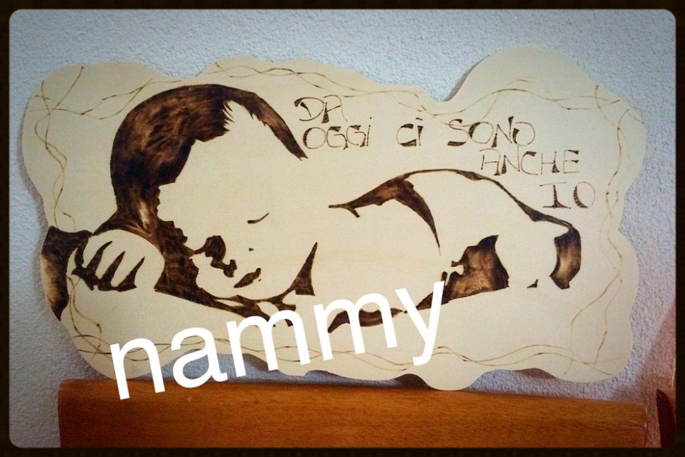 Fiocco nascita in legno