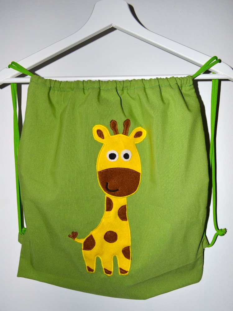 Zainetto verde con giraffa