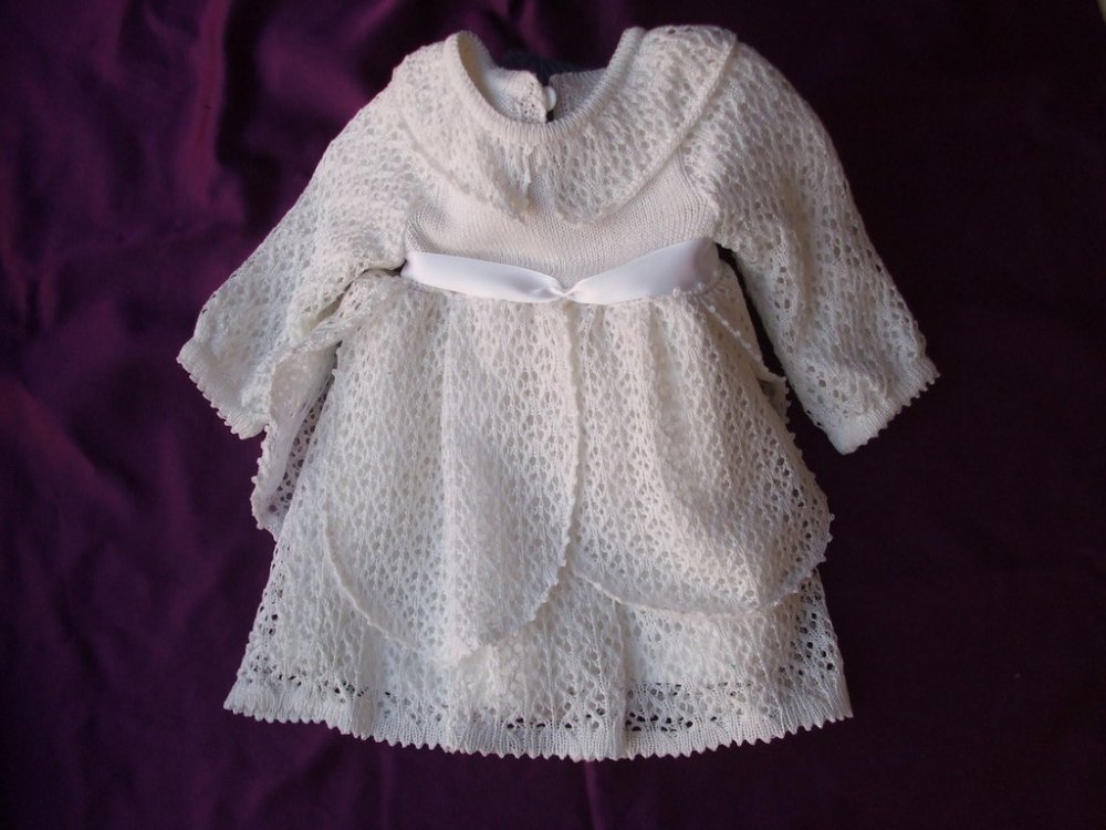 abito cotone bianco bimba battesimo