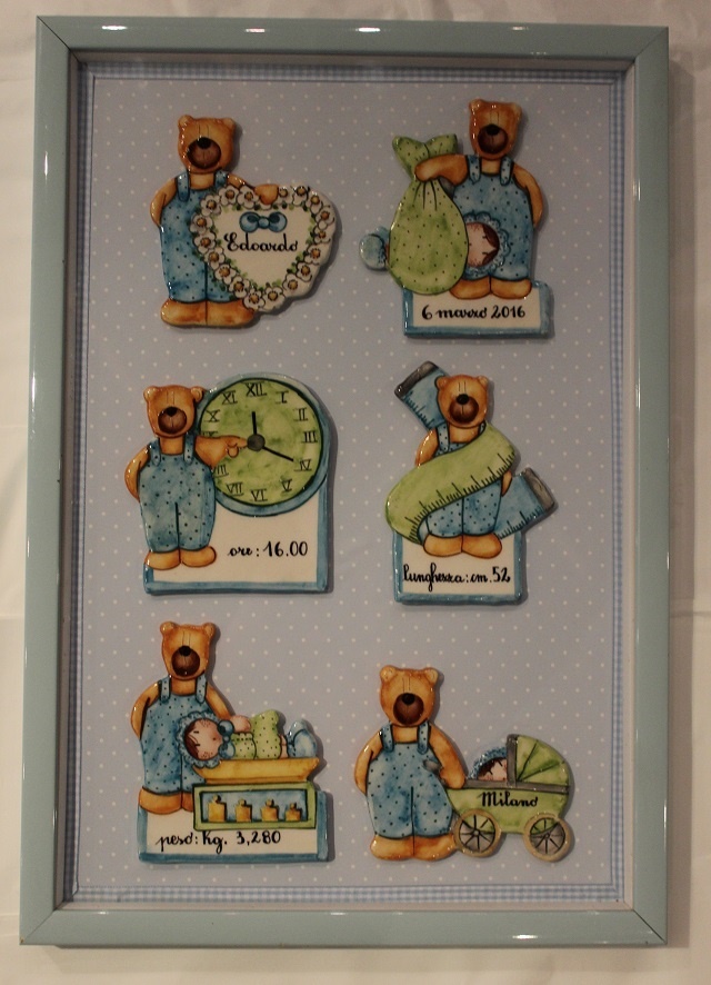 QUADRO NASCITA ORSO AZZURRO