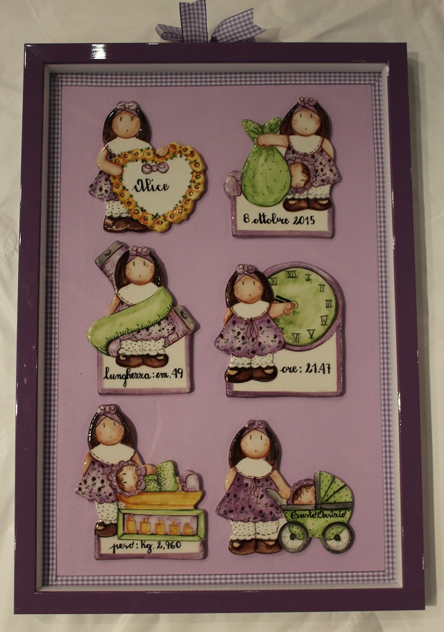 QUADRO NASCITA BIMBA DOLL LILLA