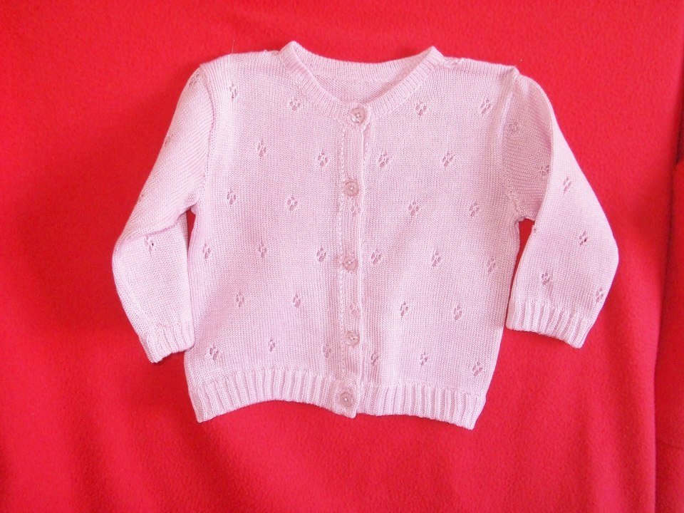 cardigan golfino bimba cotone maglia rosa