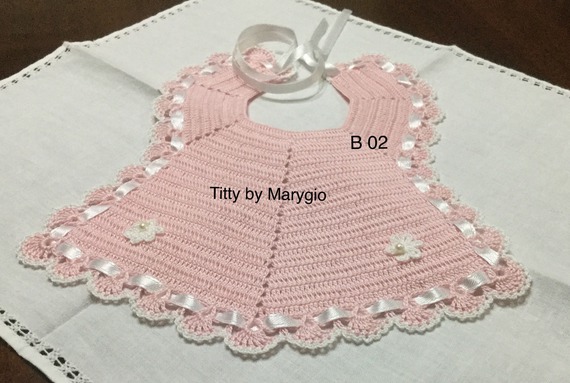 Bavaglino in cotone uncinetto