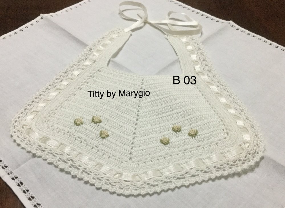 Bavaglino in cotone uncinetto