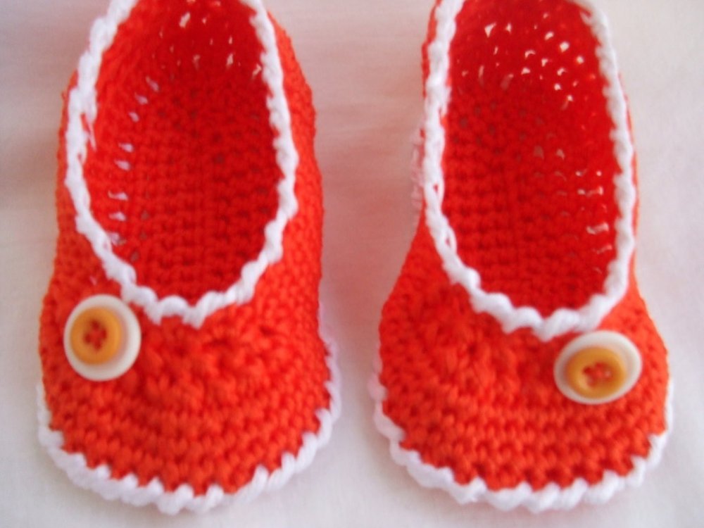scarpine bimba uncinetto lana cotone
