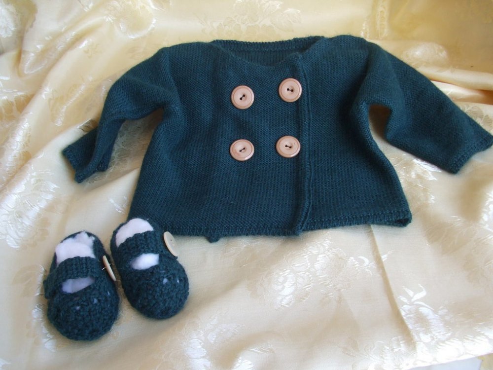 cardigan golfino + scarpine bimba maglia