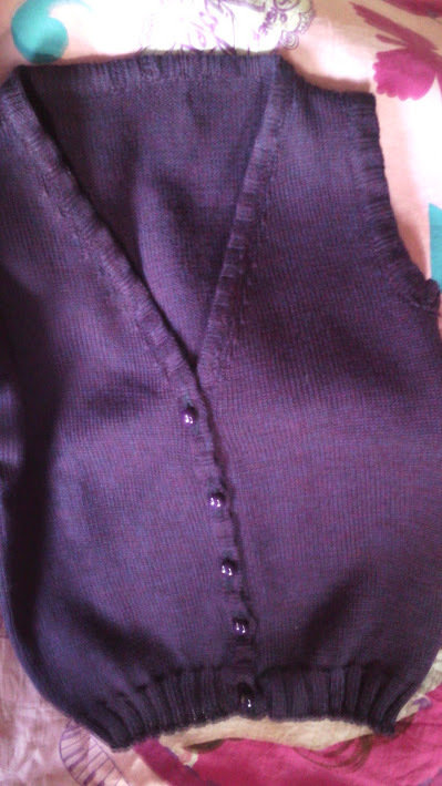 smanicato gilet cardigan lana maglia bimba