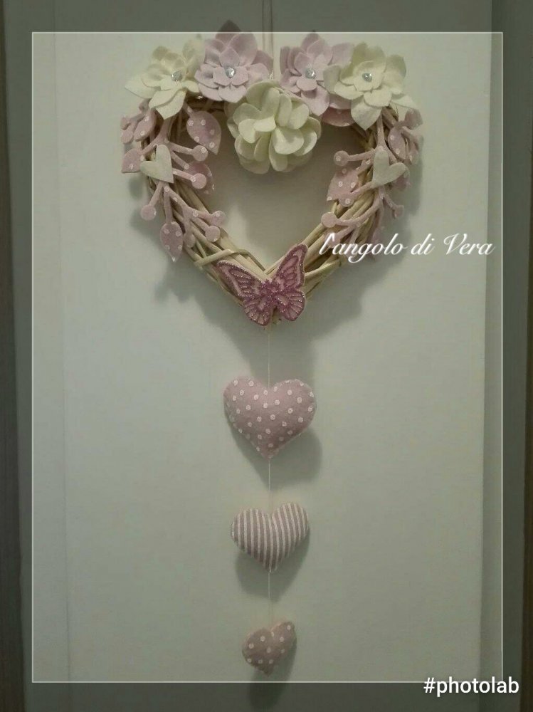 Coccarda a cuore shabby