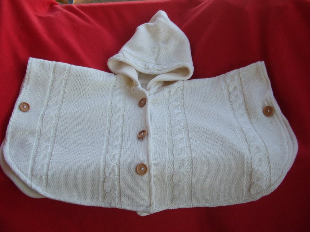 mantella poncio cappotto lana maglia bimba