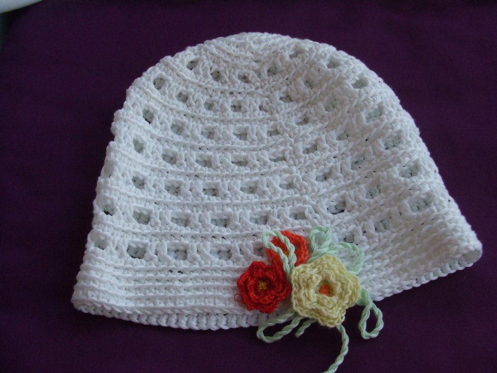 cappello cotone uncinetto bimba