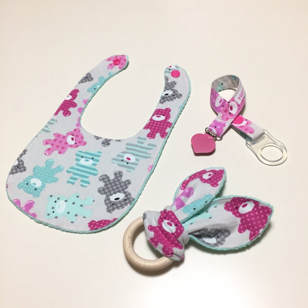 BABY SET (+ MAM) BAVAGLINO, PORTACIUCCIO + ADATTATORE MAM E ANELLO MASSAGGIAGENGIVE