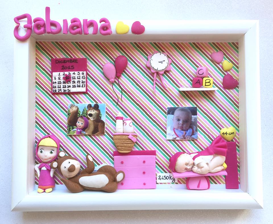 Quadretto nascita - memory frame - con elefantino