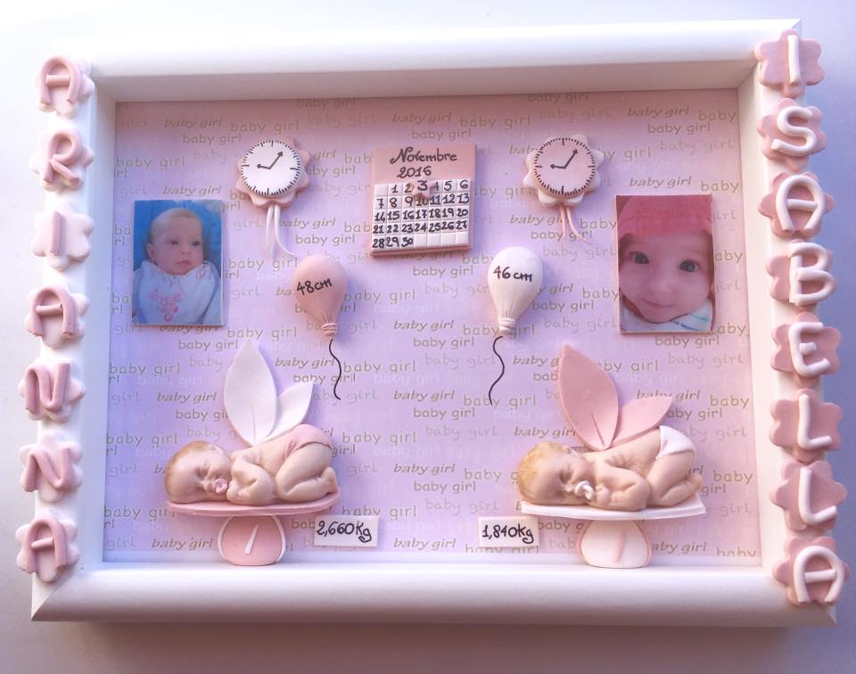 Quadretto nascita - memory frame - per gemelli o gemelle