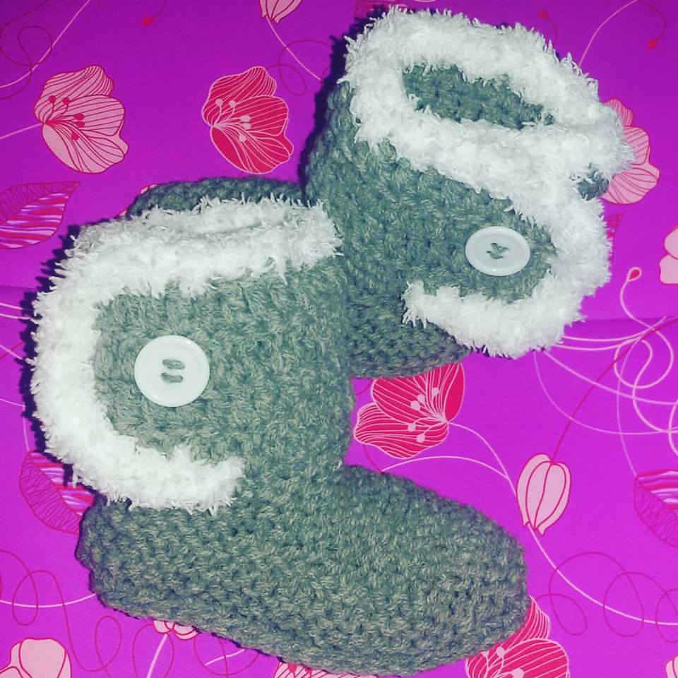 Scarpette scarpine neonato uncinetto Ugg regalo NATALE
