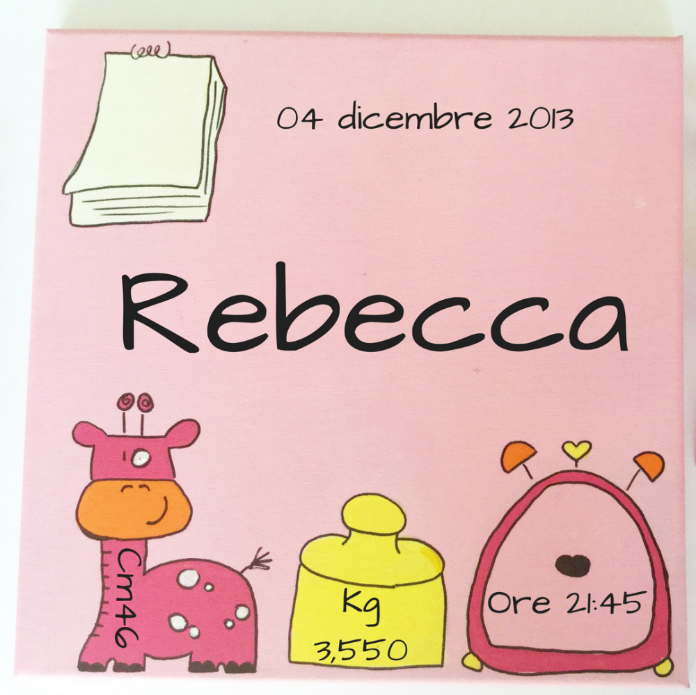 Quadro nascita rosa 