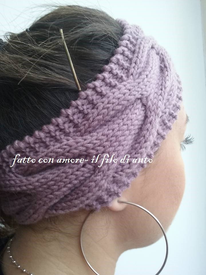 Fascia  donna per capelli in pura lana merinos