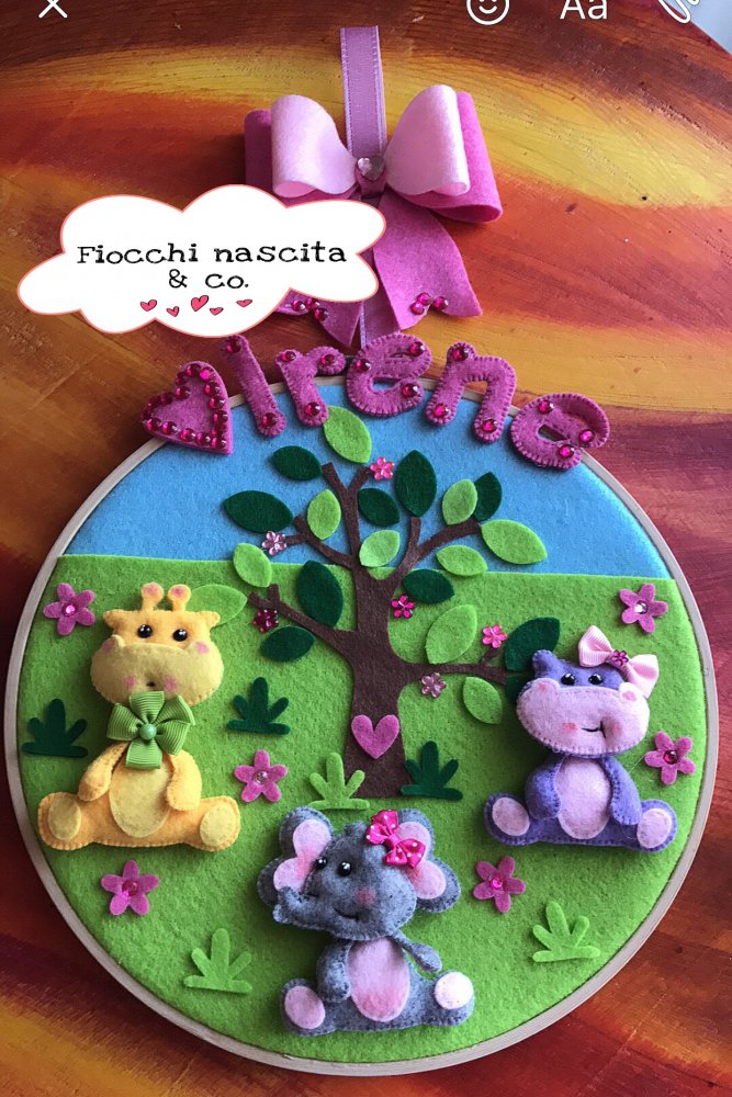 Fiocco nascita dolc animaletti 