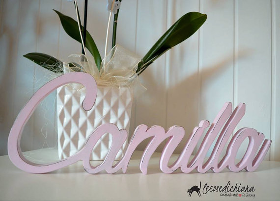 Nomi in legno - finitura shabby chic
