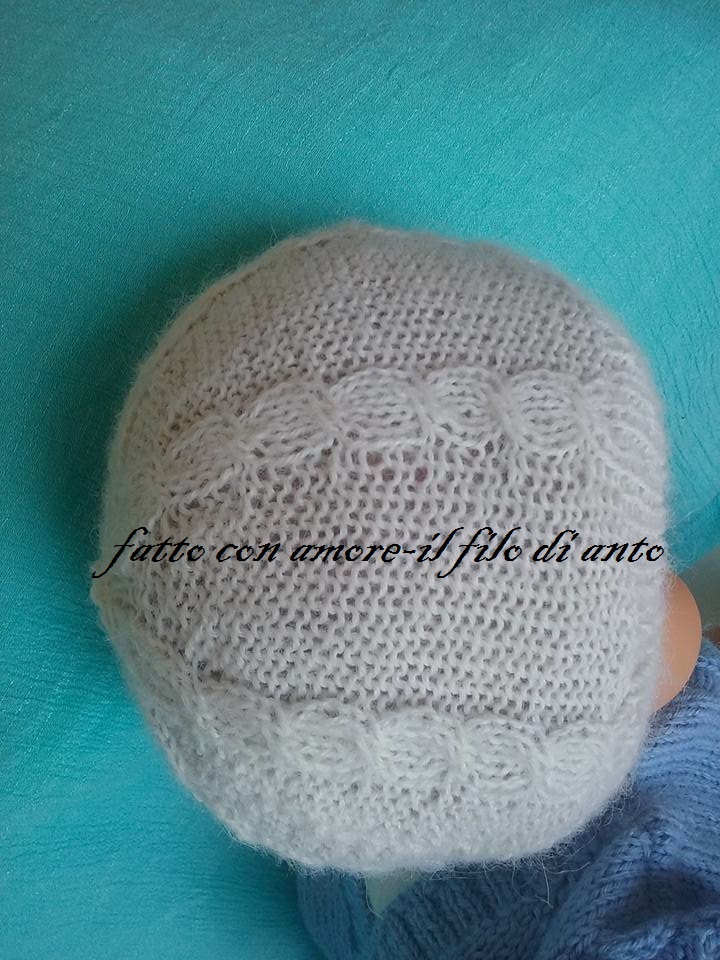Cappello bambino bianco in lana alpaca