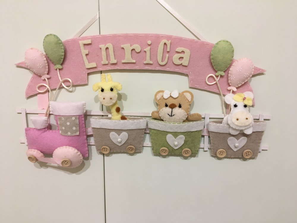 Fiocco nascita trenino e animaletti
