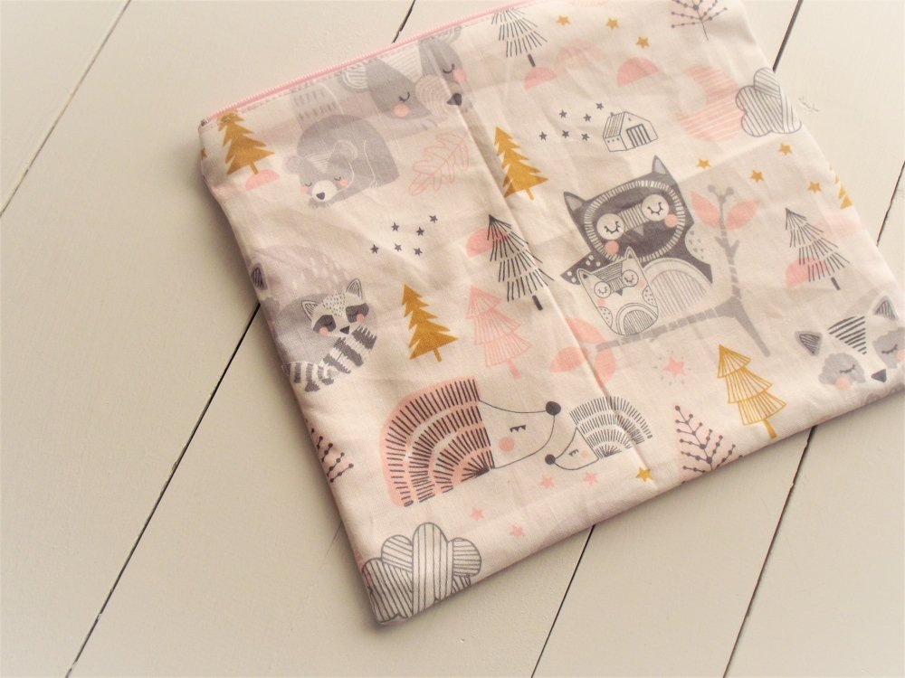 pochette in tessuto ANIMALI ROSA