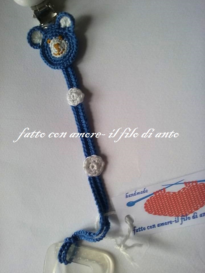 Catenella porta ciuccio con orsetto