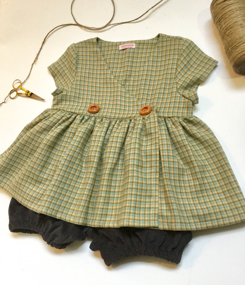Completo bambina - pantaloncini e tunica - coulotte e incrociatino - abito bimba - vestito bambina