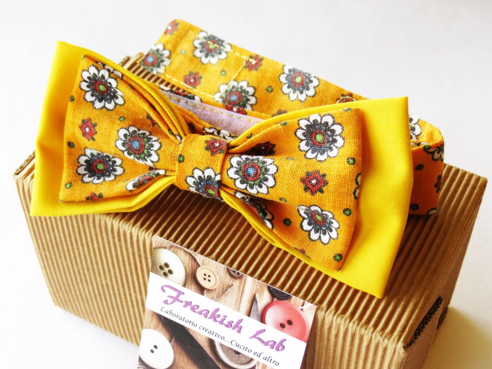 Papillon / Farfallino artigianale vintage doppio colore regolabile