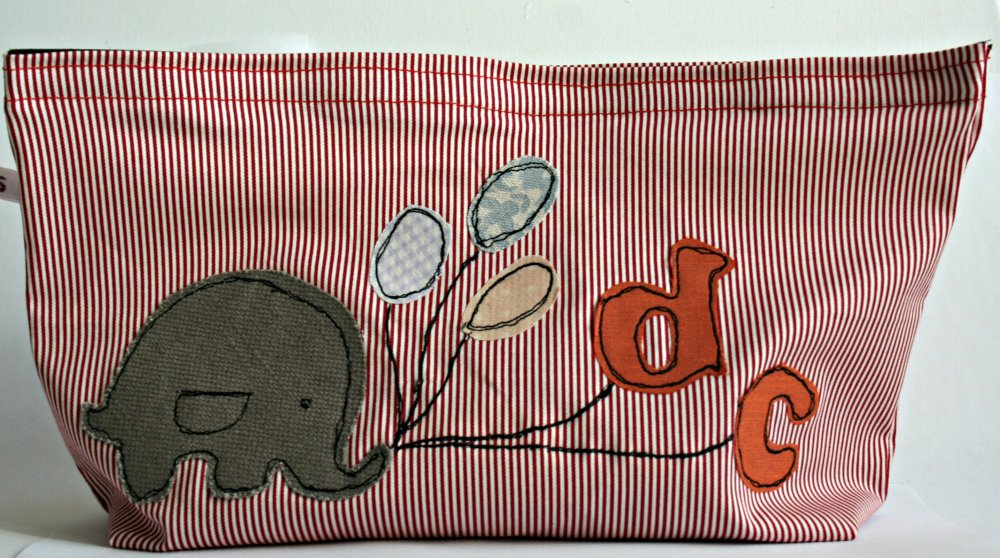 Astuccio porta pannolini per i beb o porta cambio, simpatico elefantino di buona fortuna, multiuso, idea regalo nascita