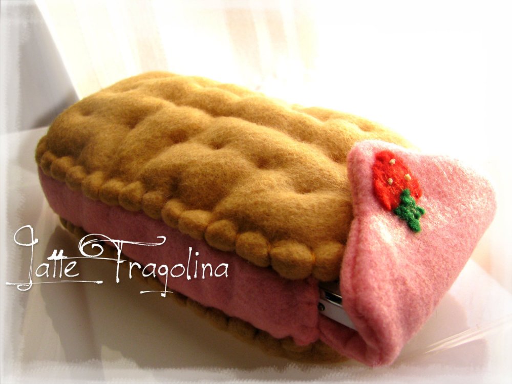 Custodia per cellulare smartphone - biscotto gelato, Gusto Fragola