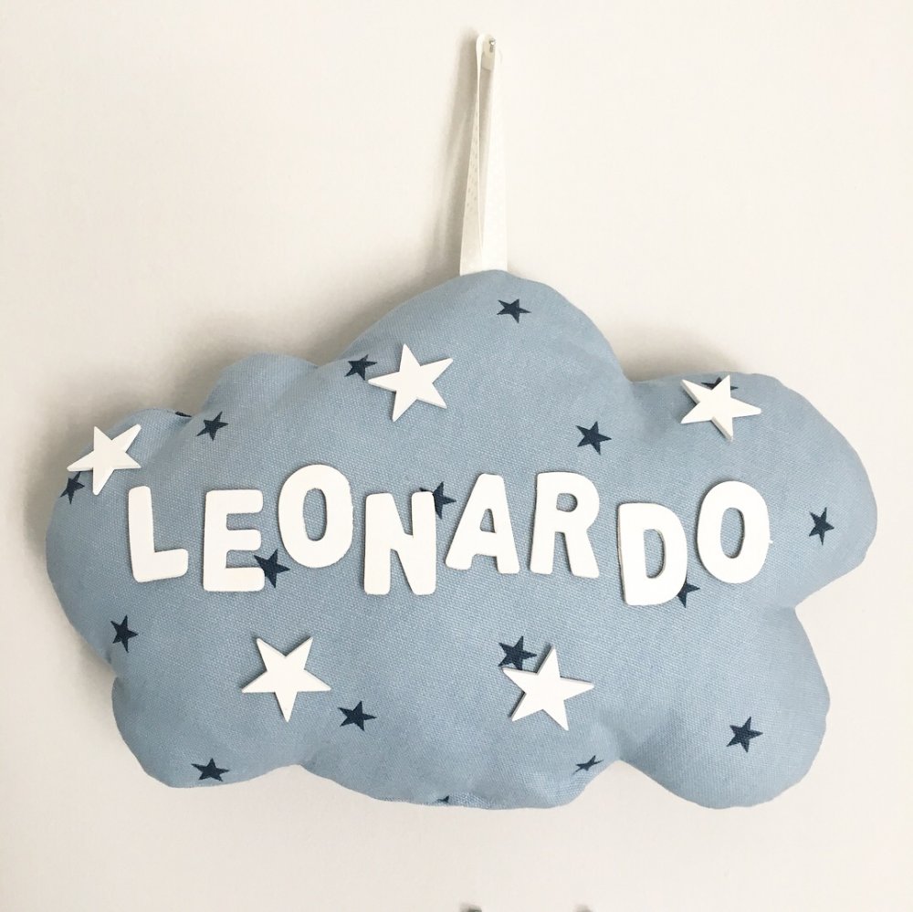 Nuvoletta con nome in legno 
