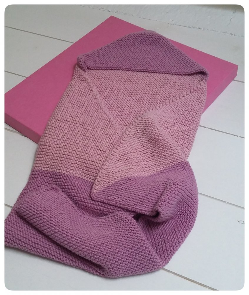 Copertina bimba con cappuccio misto cotone e lana