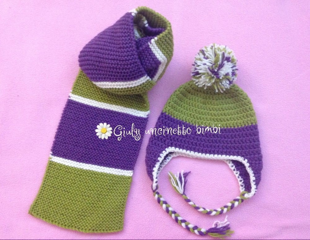 Sciarpa e cappello in lana per bambini
