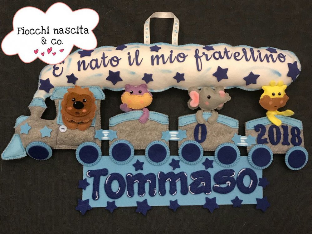Fiocco nascita trenino dei sogni