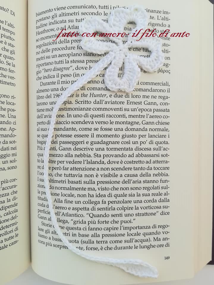 Segnalibro quadrifoglio bianco