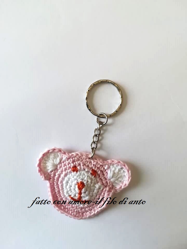 Portachiavi orsetto rosa / segnaposto 
