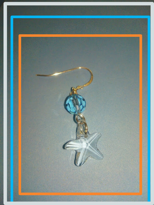 orecchini ... stella marina e cristallo  celeste